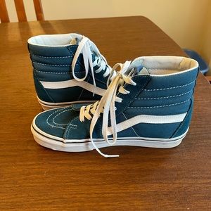 Turquoise high top Vans